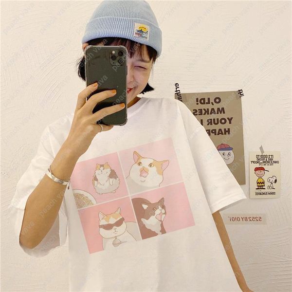 summer cartoon kawaii cat print men female tees short sleeve casual ulzzang harajuku ins chic mujer plus size t, White;black
summer cartoon kawaii cat print men female tees short sleeve casual ulzzang harajuku ins chic mujer plus size t, White;black