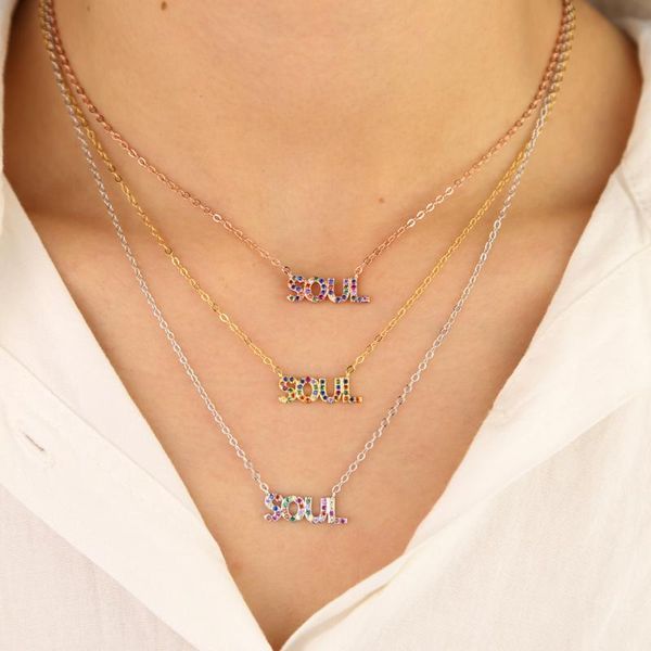 multi color rainbow cubic zirconia cz soul letter word necklace ize fashion women collar chain chokers, Golden;silver
multi color rainbow cubic zirconia cz soul letter word necklace ize fashion women collar chain chokers, Golden;silver