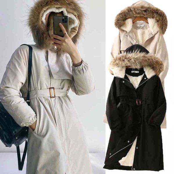 women's wool & blends new cotton liner parker parka fashion adjustable waist fur collar winter jacket women medium long hooded coa, Black
women's wool & blends new cotton liner parker parka fashion adjustable waist fur collar winter jacket women medium long hooded coa, Black