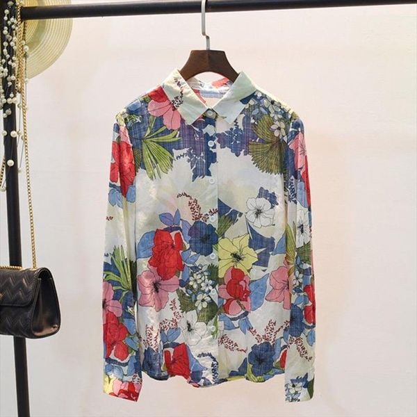 printed retro hong kong flavor women shirt korean fashion loose thin foreign floral blouse long sleeves in spring, White
printed retro hong kong flavor women shirt korean fashion loose thin foreign floral blouse long sleeves in spring, White