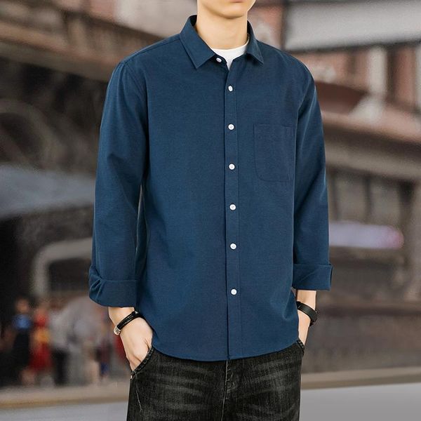 men's casual shirts 2021 summer solid color for men clothing fashion long sleeve lapel shirt loose mens clothes a136, White;black
men's casual shirts 2021 summer solid color for men clothing fashion long sleeve lapel shirt loose mens clothes a136, White;black