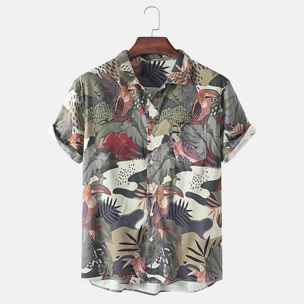 men vintage shirt flower printing patchwork streetwear lapel camisas short sleeve vacation fashion hawaiian men's casual shirts, White;black
men vintage shirt flower printing patchwork streetwear lapel camisas short sleeve vacation fashion hawaiian men's casual shirts, White;black