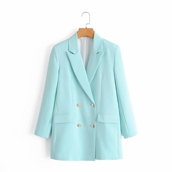 women notched collar metal buckle chic blazer coat office lady double breasted causal stylish outwear suit women's suits & blazers, White;black
women notched collar metal buckle chic blazer coat office lady double breasted causal stylish outwear suit women's suits & blazers, White;black