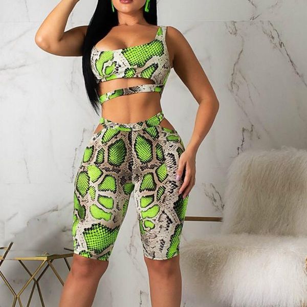 women outfits sleeveless tank and shorts set casual tracksiuts summer snakeskin printed women's tracksuits, Gray
women outfits sleeveless tank and shorts set casual tracksiuts summer snakeskin printed women's tracksuits, Gray