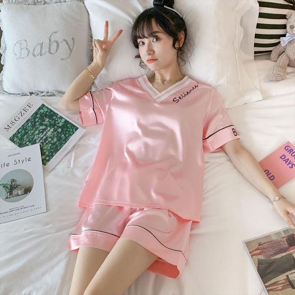 pajamas short sleeve suit casual women sleepwear and comfortable ice silk cute sweet tracksuit cartoon summer style rayon, Black;red
pajamas short sleeve suit casual women sleepwear and comfortable ice silk cute sweet tracksuit cartoon summer style rayon, Black;red