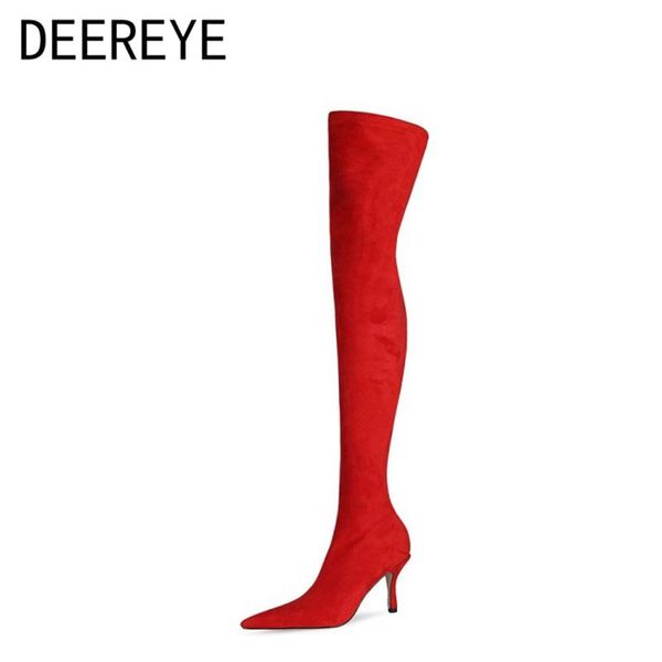 boots elegant women's red long over the knee thigh high pointed toe stiletto medium heel slip-on shoes winter 2021 size 34-45, Black
boots elegant women's red long over the knee thigh high pointed toe stiletto medium heel slip-on shoes winter 2021 size 34-45, Black