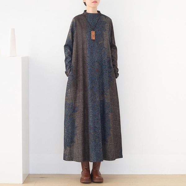 casual dresses johnature women vintage print floral loose dress high collar solid color long sleeve 2021 autumn winter pocket, Black;gray
casual dresses johnature women vintage print floral loose dress high collar solid color long sleeve 2021 autumn winter pocket, Black;gray