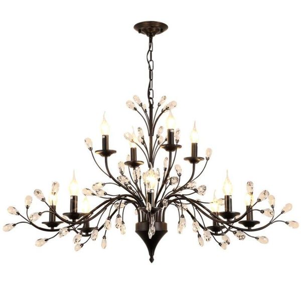 chandeliers american crystal chandelier black living room lamp loft luxury