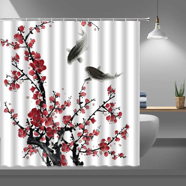 cherry flower shower curtains for bathroom,watercolor spring oriental floral and fishes fabric shower curtain with plastic
cherry flower shower curtains for bathroom,watercolor spring oriental floral and fishes fabric shower curtain with plastic