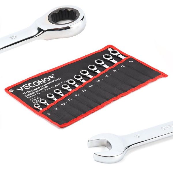 hand tools 8-19mm 12pcs fixed or flexible ratchet wrench spanner set of a keys with roll-up storage pouch packed
hand tools 8-19mm 12pcs fixed or flexible ratchet wrench spanner set of a keys with roll-up storage pouch packed
