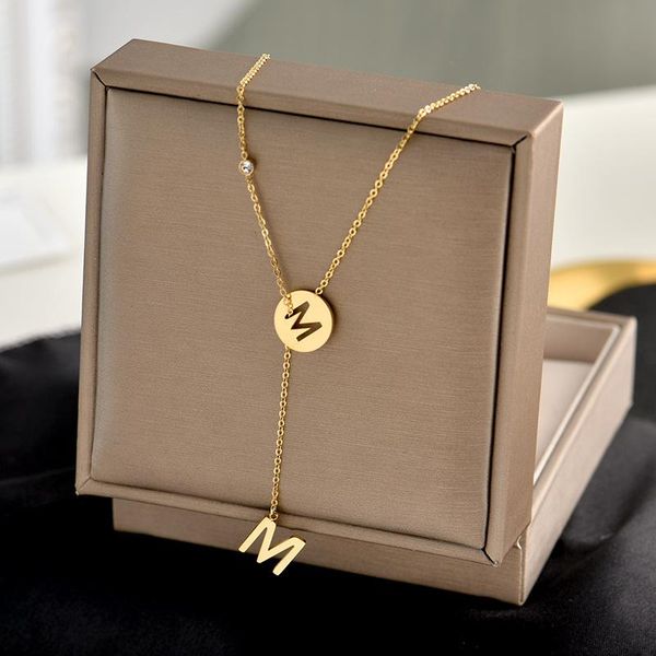 pendant necklaces titanium steel english letter m necklace female ins cold trend simple tassel clavicle chain wild forest net red, Silver
pendant necklaces titanium steel english letter m necklace female ins cold trend simple tassel clavicle chain wild forest net red, Silver