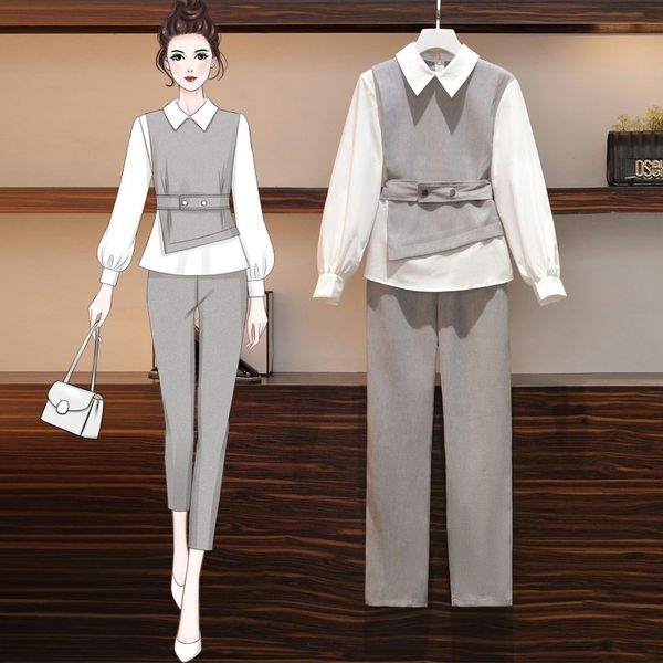 women's two piece pants more office size elegant ladies two pieces define 4xl autumn long sleeve shreds and korean suit pants casual se, White
women's two piece pants more office size elegant ladies two pieces define 4xl autumn long sleeve shreds and korean suit pants casual se, White