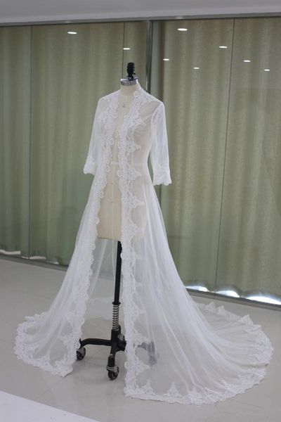 wraps & jackets appliques bridal 3/4 sleeves coat sweep train wedding capes bolero jacket dress tulle shrugs, White
wraps & jackets appliques bridal 3/4 sleeves coat sweep train wedding capes bolero jacket dress tulle shrugs, White