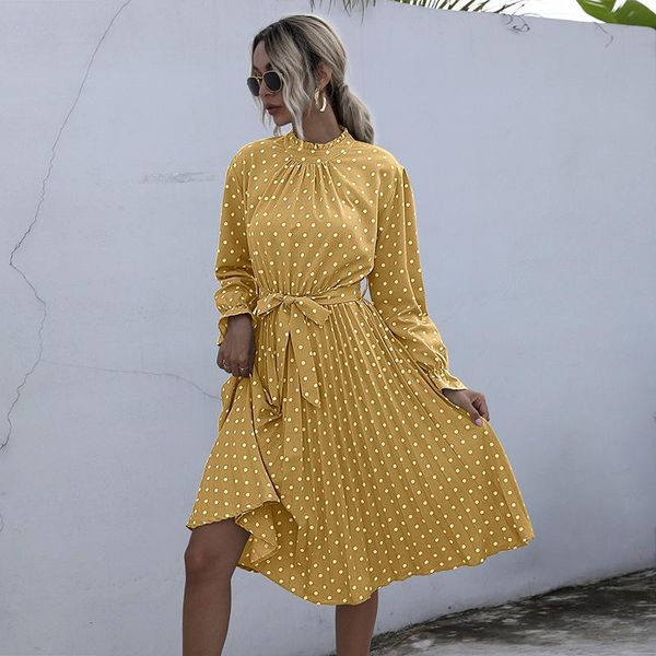casual dresses yellow polka dot dress women slim ruffled long sleeve spring 2021 woman holiday beach mid sundress, Black;gray
casual dresses yellow polka dot dress women slim ruffled long sleeve spring 2021 woman holiday beach mid sundress, Black;gray