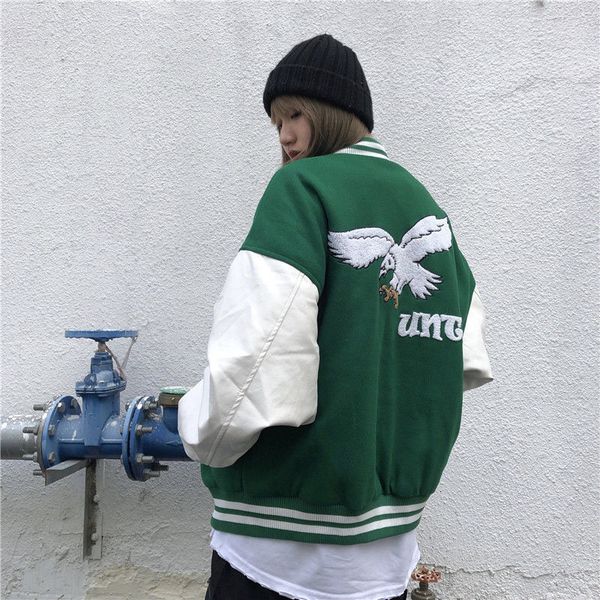 women's jackets retro temperament couture hip-hop eagle embroidered women's baseball jacket down the street uniform bomber ux2h, Black;brown
women's jackets retro temperament couture hip-hop eagle embroidered women's baseball jacket down the street uniform bomber ux2h, Black;brown