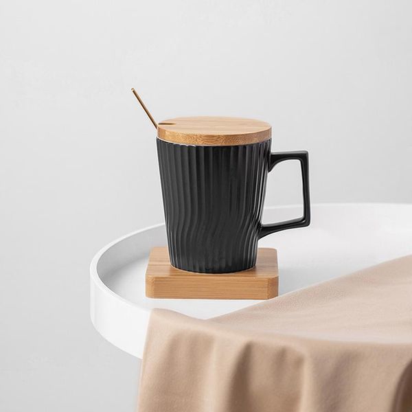 mugs ceramic coffee cup with lid spoon creative vertical pattern mug for men and women home office porcelain water capacity 400ml
mugs ceramic coffee cup with lid spoon creative vertical pattern mug for men and women home office porcelain water capacity 400ml