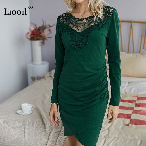 dress patchwork lace midi dress women asymmetric ruched long sleeve o neck solid womens spring dresses party club buv1, Black;gray
dress patchwork lace midi dress women asymmetric ruched long sleeve o neck solid womens spring dresses party club buv1, Black;gray
