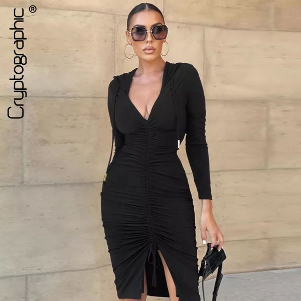 autumn long sleeve casual hooded v-neck midi dresses women fashion dstring ruched dress bodycon streetwearby air, Black;gray
autumn long sleeve casual hooded v-neck midi dresses women fashion dstring ruched dress bodycon streetwearby air, Black;gray