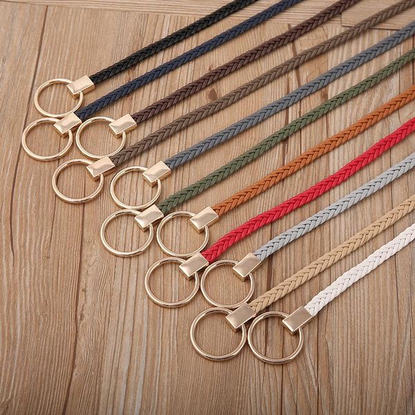 belts women's hand-woven thin belt fashion casual circle knotted decorative rope braid for dress denim skirt trouser, Black;brown
belts women's hand-woven thin belt fashion casual circle knotted decorative rope braid for dress denim skirt trouser, Black;brown