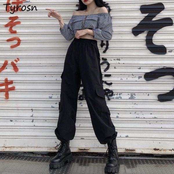 women's pants & capris casual women black pocket tooling bundle feet trousers high street safari style elastic waist oversize wide-leg, Black;white
women's pants & capris casual women black pocket tooling bundle feet trousers high street safari style elastic waist oversize wide-leg, Black;white