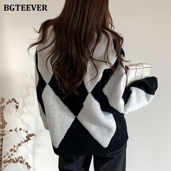 sweaters new chic casual loose argyle patchwork women knitted sweater spring thick warm o-neck female pullovers jumpers 2021 uups, White;black
sweaters new chic casual loose argyle patchwork women knitted sweater spring thick warm o-neck female pullovers jumpers 2021 uups, White;black