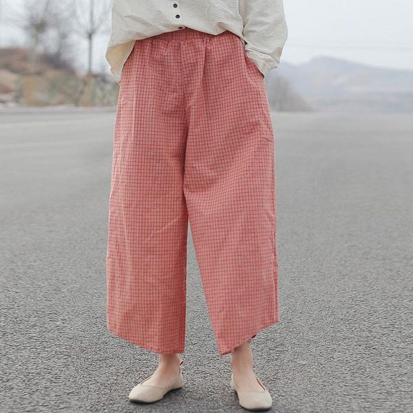 women's pants & capris johnature spring cotton linen comfortable pockets elastic waist plaid wide leg 2021 women leisure ankle-length, Black;white
women's pants & capris johnature spring cotton linen comfortable pockets elastic waist plaid wide leg 2021 women leisure ankle-length, Black;white