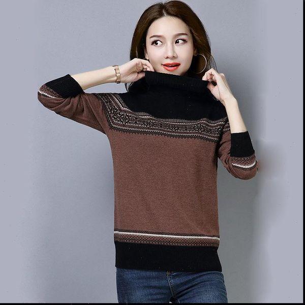 female womens sweaters winter turtle neck pullovers women knitted pull long sleeve warm pullover jumper ladies striped sweater, White;black
female womens sweaters winter turtle neck pullovers women knitted pull long sleeve warm pullover jumper ladies striped sweater, White;black