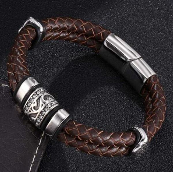 bangle brown leather braided magnetic bracelet fashion men's simple daily wristband accessory jewelry, Black
bangle brown leather braided magnetic bracelet fashion men's simple daily wristband accessory jewelry, Black