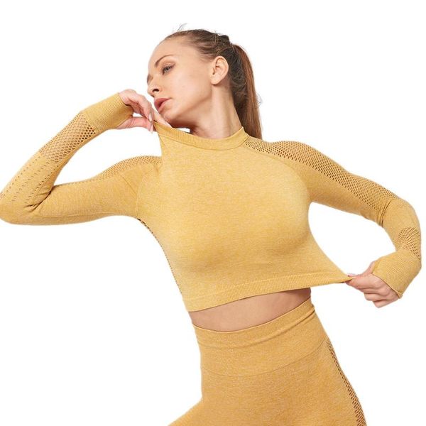 yoga outfits hollow tight-fitting long-sleeved seamless clothes t-shirt women's beauty back sports running fitness, White;red
yoga outfits hollow tight-fitting long-sleeved seamless clothes t-shirt women's beauty back sports running fitness, White;red