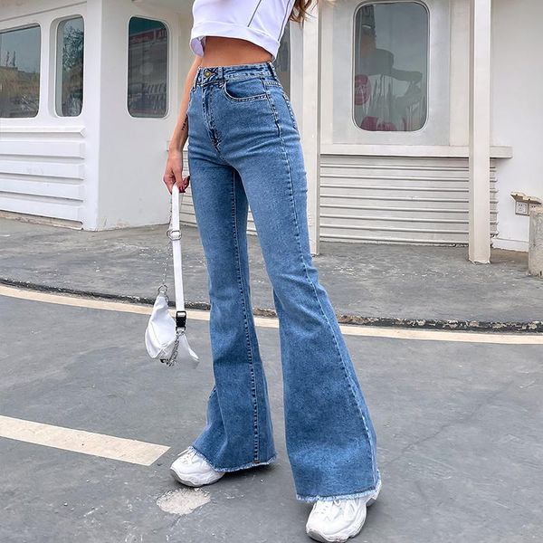 women's jeans summer autumn leisure dark color classic bootcut high waist wide leg stretch denim flared, Blue
women's jeans summer autumn leisure dark color classic bootcut high waist wide leg stretch denim flared, Blue