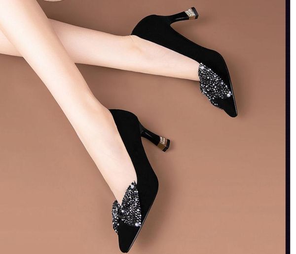 2021 spring and autumn shoes with new style high heel fine heel pointed end women's shoes@nm161, Black
2021 spring and autumn shoes with new style high heel fine heel pointed end women's shoes@nm161, Black