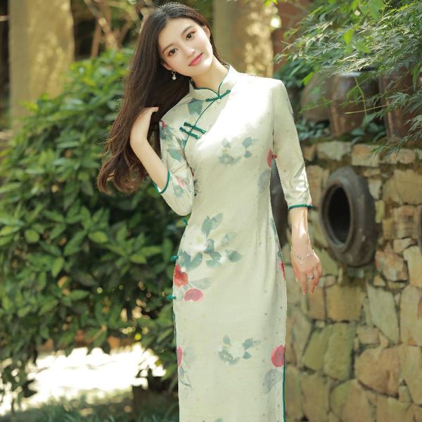 ethnic clothing chinese traditional qipao print floral long cheongsam sweet slim casual dress beaded vestidos spring autumn plus size, Red
ethnic clothing chinese traditional qipao print floral long cheongsam sweet slim casual dress beaded vestidos spring autumn plus size, Red