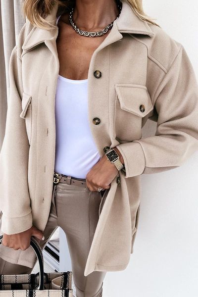 women's jackets women casual pocket lace-up outwear 2021autumn winter fashion lapel single-breasted thick coats solid color woolen loos, Black;brown
women's jackets women casual pocket lace-up outwear 2021autumn winter fashion lapel single-breasted thick coats solid color woolen loos, Black;brown