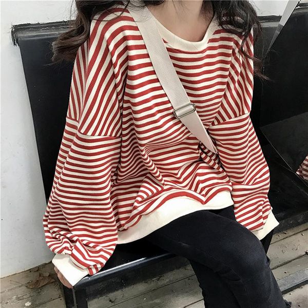 women's hoodies & sweatshirts stripe women sweatshirt autumn loose pullover streetwear long sleeve round neck fashion female, Black
women's hoodies & sweatshirts stripe women sweatshirt autumn loose pullover streetwear long sleeve round neck fashion female, Black
