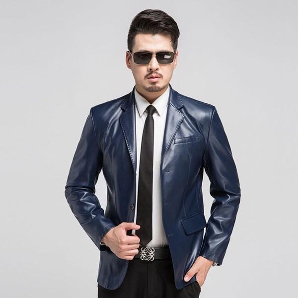 men's jackets spring and autumn loose lapel leather blazer jacket men plus size casual mens coat kk3169, Black;brown
men's jackets spring and autumn loose lapel leather blazer jacket men plus size casual mens coat kk3169, Black;brown