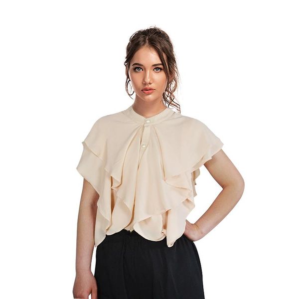 women's blouses & shirts ruffles chiffon blouse women summer irregular loose casual short sleeve solid color ladies fashion plus size, White
women's blouses & shirts ruffles chiffon blouse women summer irregular loose casual short sleeve solid color ladies fashion plus size, White
