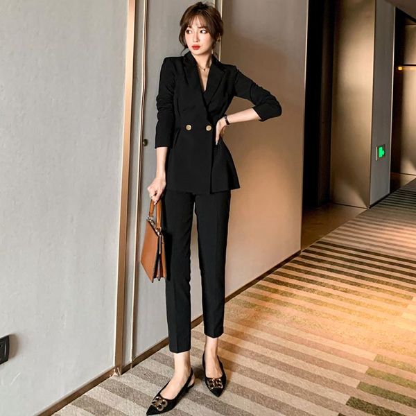 women's two piece pants fashion suits women arrival business long sleeve double breasted blazer and trousers office ladies work wear, White
women's two piece pants fashion suits women arrival business long sleeve double breasted blazer and trousers office ladies work wear, White