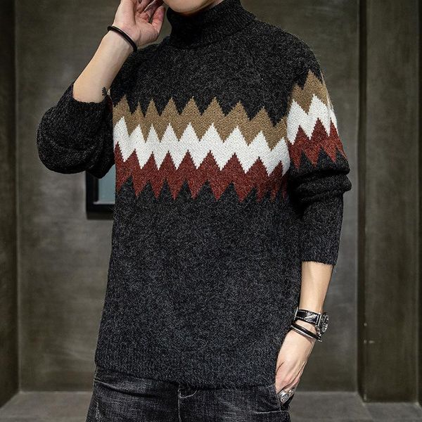 men's sweater autumn and winter outdoor leisure all-match loose turtleneck korean style trend thick sweaters, White;black
men's sweater autumn and winter outdoor leisure all-match loose turtleneck korean style trend thick sweaters, White;black