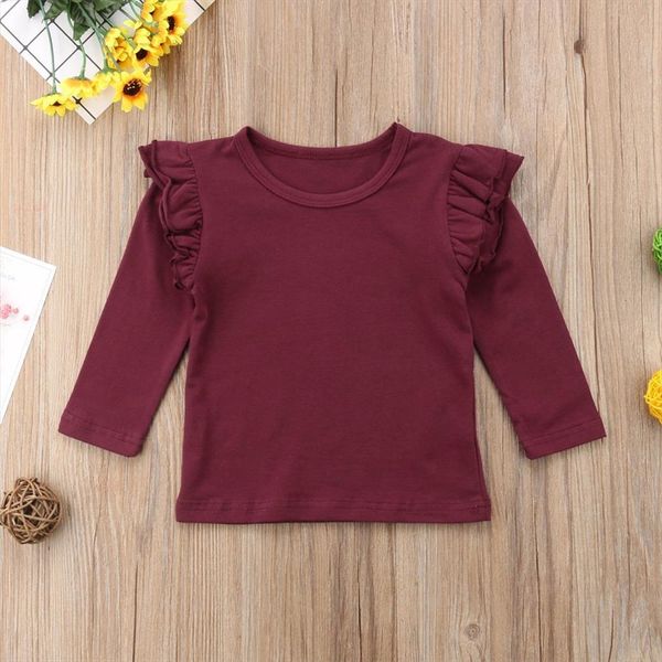 brand autumn toddler baby girls kids solid color flying sleeves casual cotton clothes ruffles cute blouses 6m 5t, White;black
brand autumn toddler baby girls kids solid color flying sleeves casual cotton clothes ruffles cute blouses 6m 5t, White;black