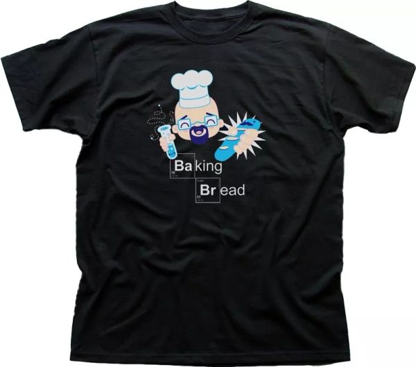 Breaking Bad Baking Bread Walter White Heisenberg printed cotton t-shirt 9684, White;black
Breaking Bad Baking Bread Walter White Heisenberg printed cotton t-shirt 9684, White;black