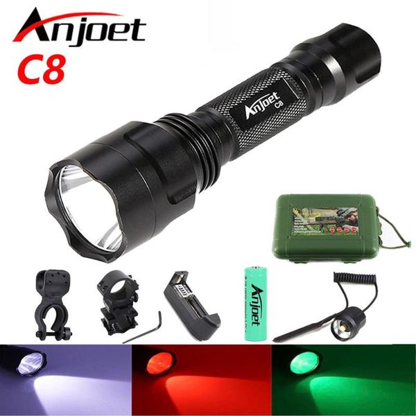 anjoet hunting professional tactical led 18650 rechargeable waterproof torch red/green/white scout light flashlights torches
anjoet hunting professional tactical led 18650 rechargeable waterproof torch red/green/white scout light flashlights torches