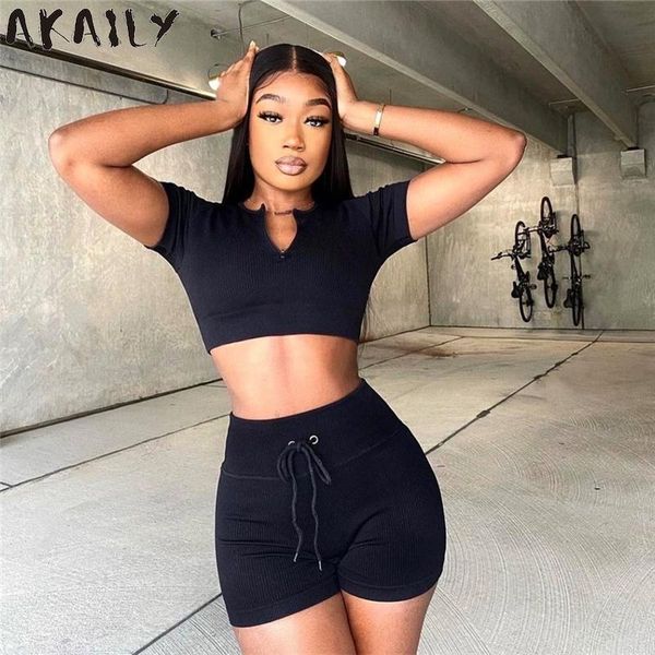 women's tracksuits akaily summer streetwear solid 2 two piece short set women outfits matching sets black crop bike shorts 2021, Gray
women's tracksuits akaily summer streetwear solid 2 two piece short set women outfits matching sets black crop bike shorts 2021, Gray