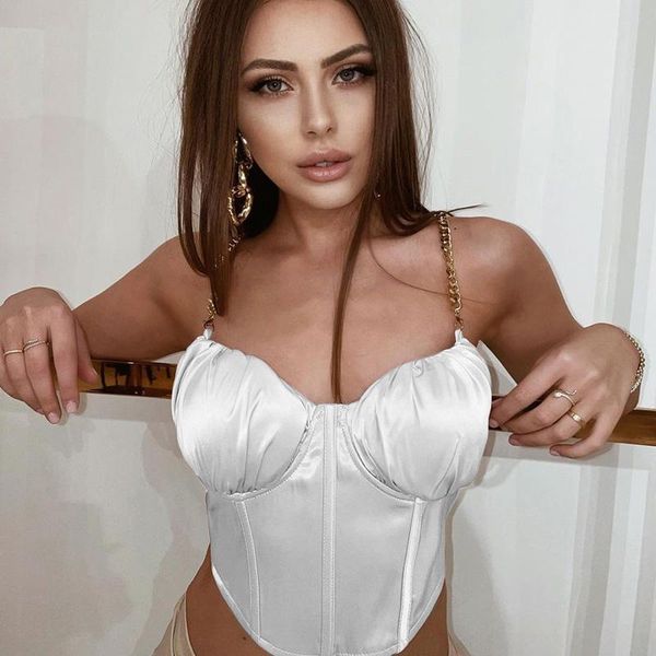 women's tanks & camis chain sling camisoles women satin skinny crop with fish bone splice pink tube nightclub backless female, White
women's tanks & camis chain sling camisoles women satin skinny crop with fish bone splice pink tube nightclub backless female, White