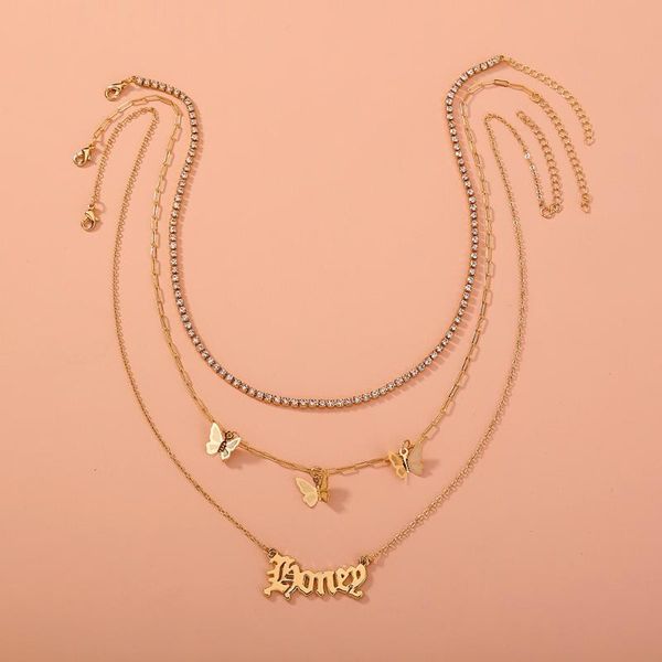 chains european and american fashion jewelry temperament butterfly necklace ladies multi-layer rhinestone chain letter, Silver
chains european and american fashion jewelry temperament butterfly necklace ladies multi-layer rhinestone chain letter, Silver