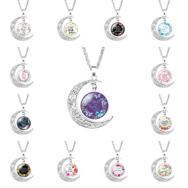 fashion sweater chains rose bible necklace jewelry religious cabochon moon pendant necklaces for girls, Silver
fashion sweater chains rose bible necklace jewelry religious cabochon moon pendant necklaces for girls, Silver