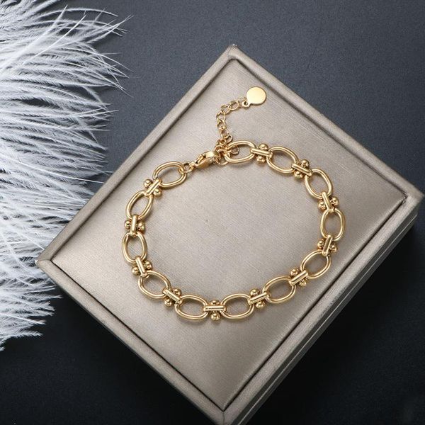 zmfashion minimalist stainless steel link chain bracelets for women men gold color boho thick bangles jewelry gifts wholesale link,, Black
zmfashion minimalist stainless steel link chain bracelets for women men gold color boho thick bangles jewelry gifts wholesale link,, Black