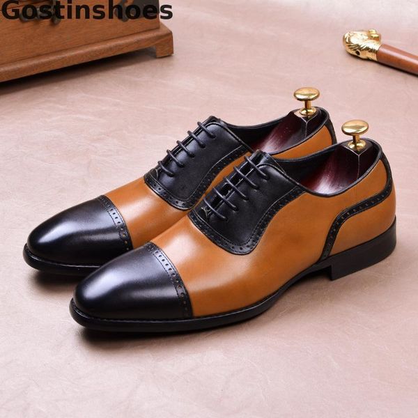 dress shoes mixed color fashion men leather genuine cow quality oxfords for lace-up pointed toe formal, Black
dress shoes mixed color fashion men leather genuine cow quality oxfords for lace-up pointed toe formal, Black
