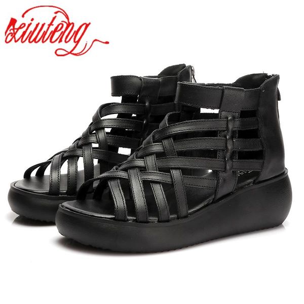 sandals xiuteng roman female high-heeled cowhide shoes summer thick-soled 2021 flat casual fish mouth wedge, Black
sandals xiuteng roman female high-heeled cowhide shoes summer thick-soled 2021 flat casual fish mouth wedge, Black