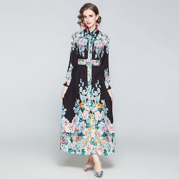europe fashion runway spring long dress womens clothing shirt collar flower print vintage robe femme aline holiday vestidos casual dresses, Black;gray
europe fashion runway spring long dress womens clothing shirt collar flower print vintage robe femme aline holiday vestidos casual dresses, Black;gray
