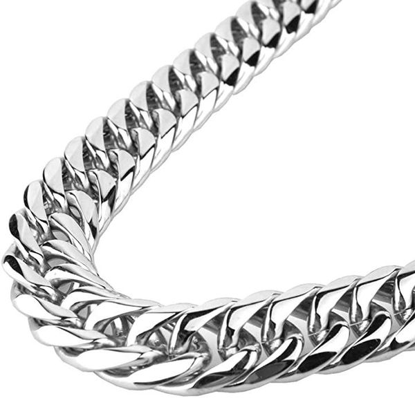 12mm/15mm huge heavy high polished stainless steel chain men's boys party street clothing hip hop miami cuban necklace chains, Silver
12mm/15mm huge heavy high polished stainless steel chain men's boys party street clothing hip hop miami cuban necklace chains, Silver